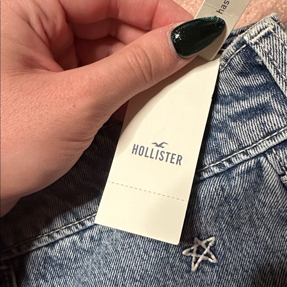 Hollister Low-Rise Star Embroidered Denim Mini Skort NWT - Picture 10 of 11